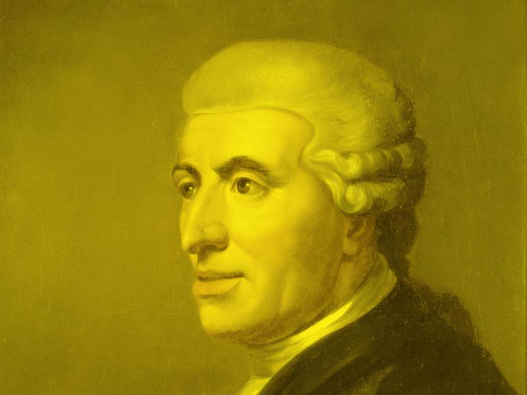 Gelb eingefärbtes, koloriertes Bild von Franz Joseph Haydn 