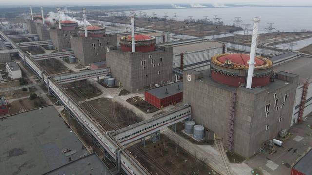 Die Reaktorblöcke des Kernkraftwerks Saporischja (Aufnahme aus dem März 2022)