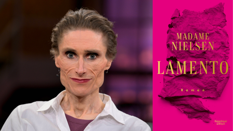 Ein Portrait von Madame Nielsen und das Cover "Lamento" Ein Portrait von Madame Nielsen und das Cover "Lamento"
