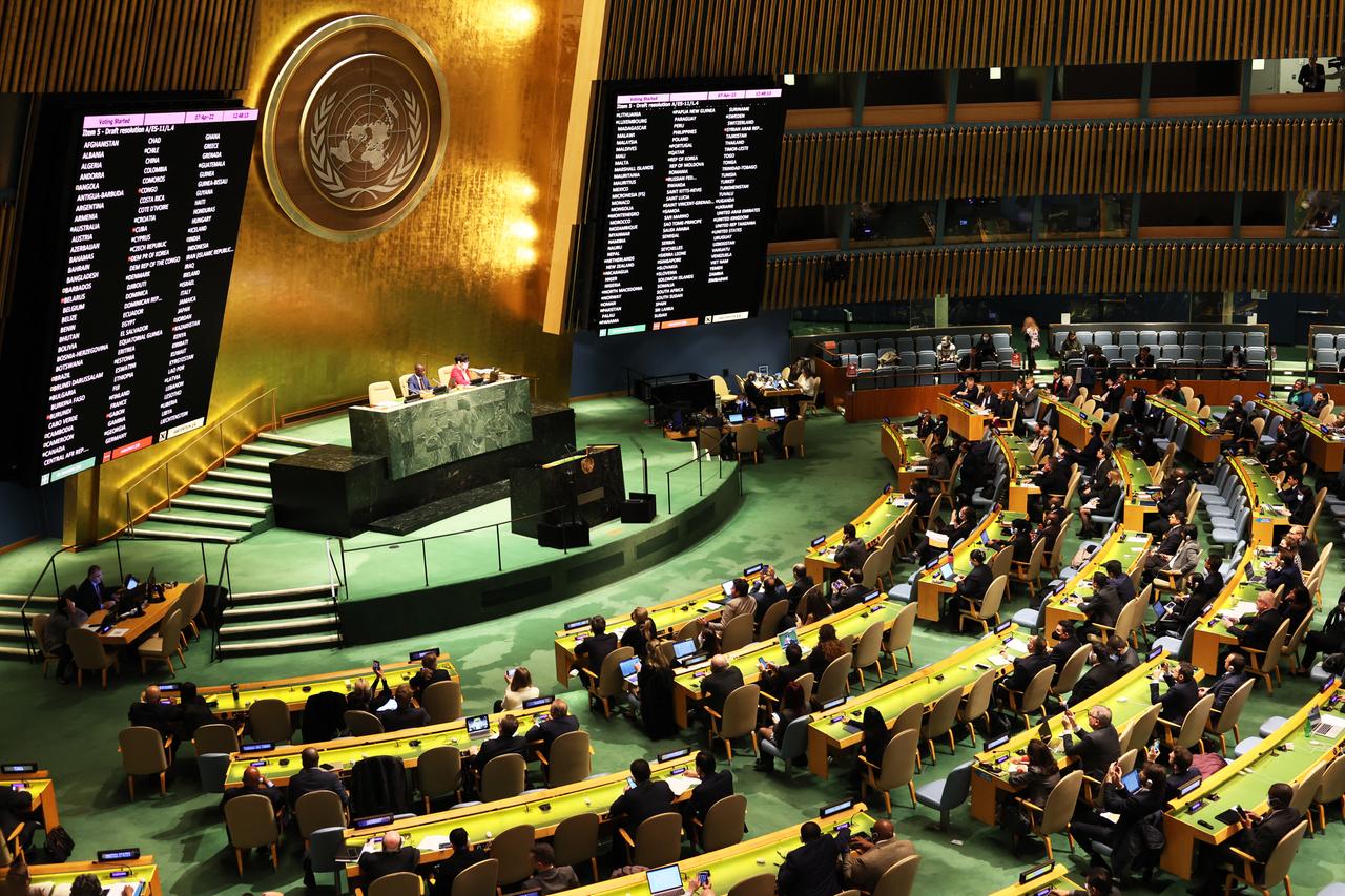 Das Foto zeigt eine Sitzung der UNO-Vollversammlung in New York.