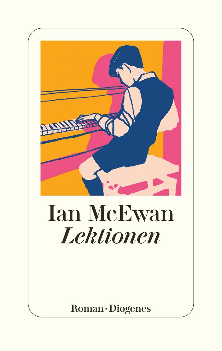 Auf dem Cover ist eine farbige Druckgrafik abgebildet, dass einen jungen in Knickerbockern und Weste am Klavier sitzend zeigt. Darunter Autorenname und Buchtitel.