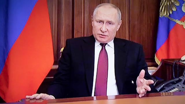 Wladimir Putin bei einer Fernsehansprache