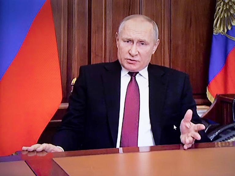Wladimir Putin bei einer Fernsehansprache