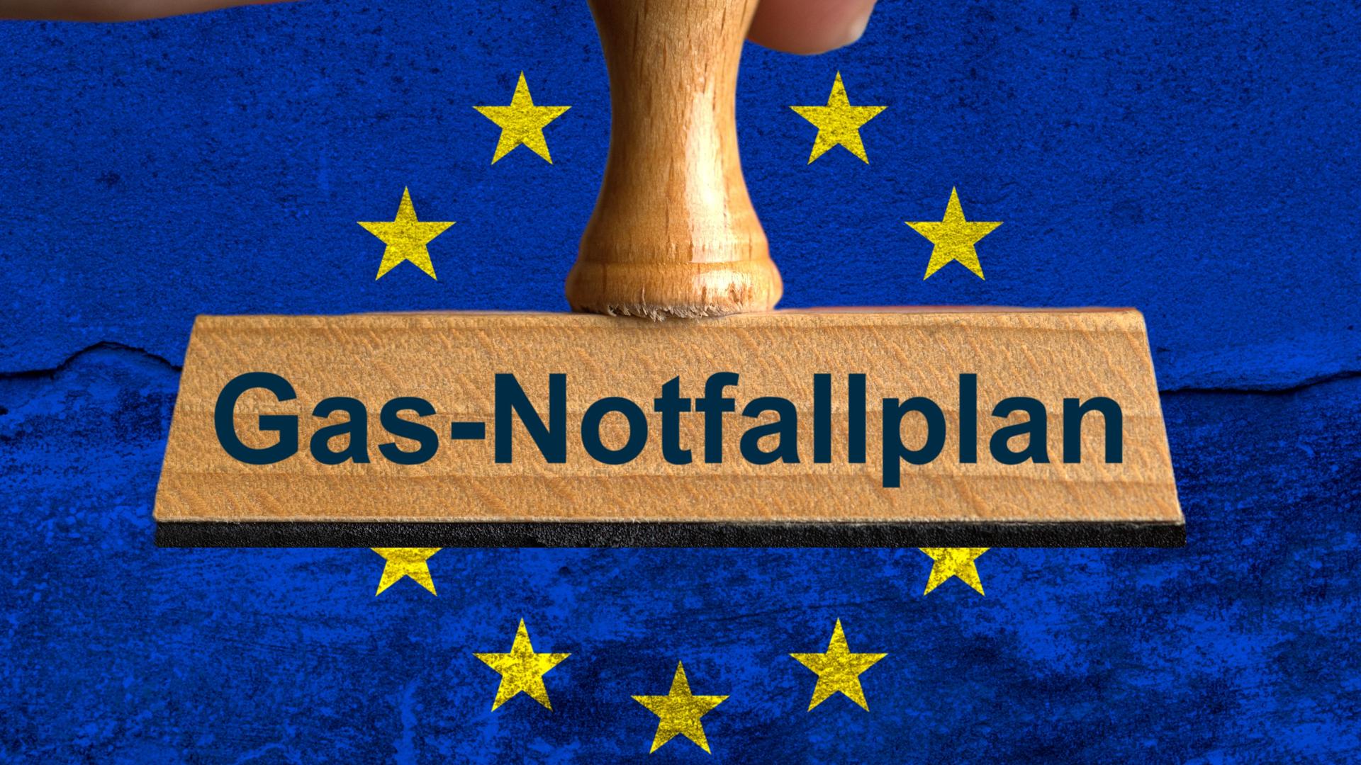 Symbolischer Stempel Gas-Notfallplan Symbolischer Stempel Gas-Notfallplan
