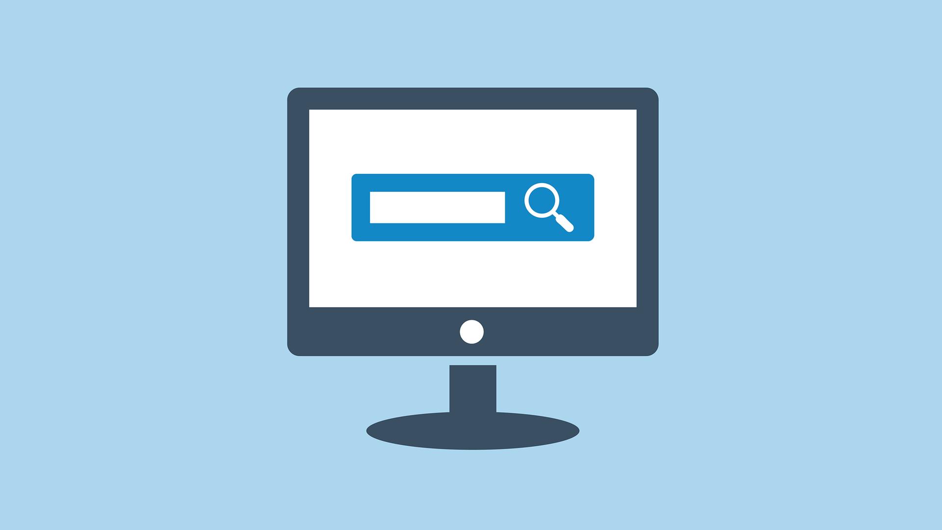 Illustration: Auf dem Bildschirm eines Computers ist eine Suchleiste eingeblendet. Illustration: Auf dem Bildschirm eines Computers ist eine Suchleiste eingeblendet.
