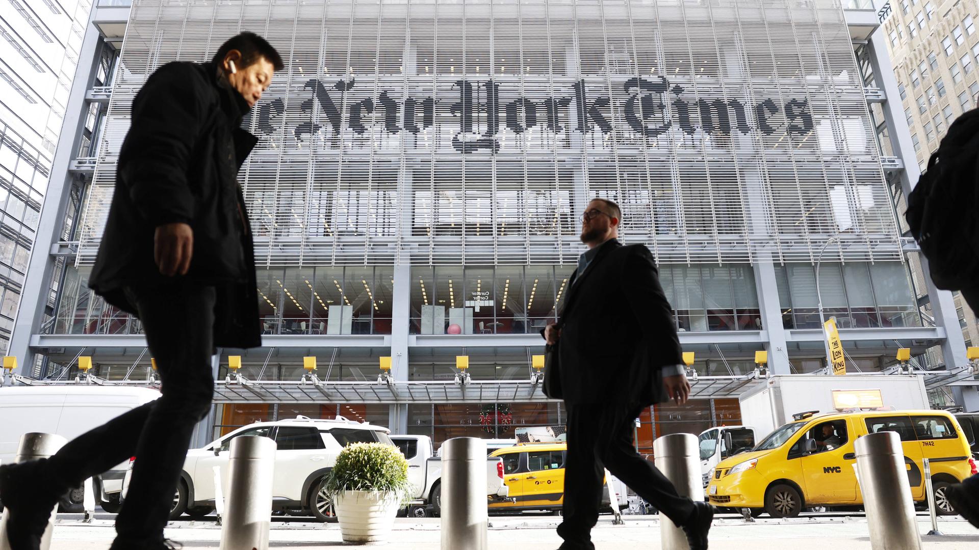Außenansicht der New York Times im Dezember 2022. Außenansicht der New York Times im Dezember 2022.
