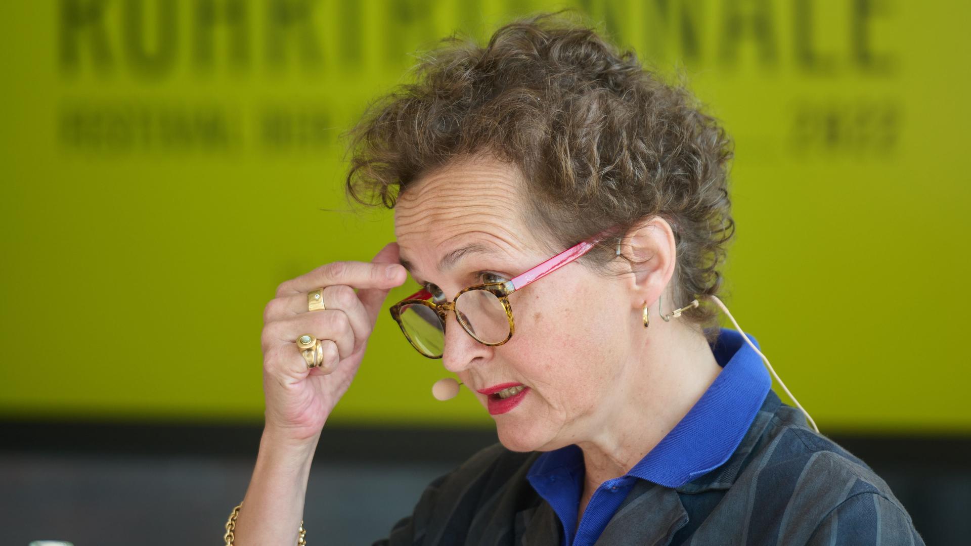 Intendantin Barbara Frey spricht auf der Auftakt-Pressekonferenz der Ruhrtriennale. Intendantin Barbara Frey spricht auf der Auftakt-Pressekonferenz der Ruhrtriennale.