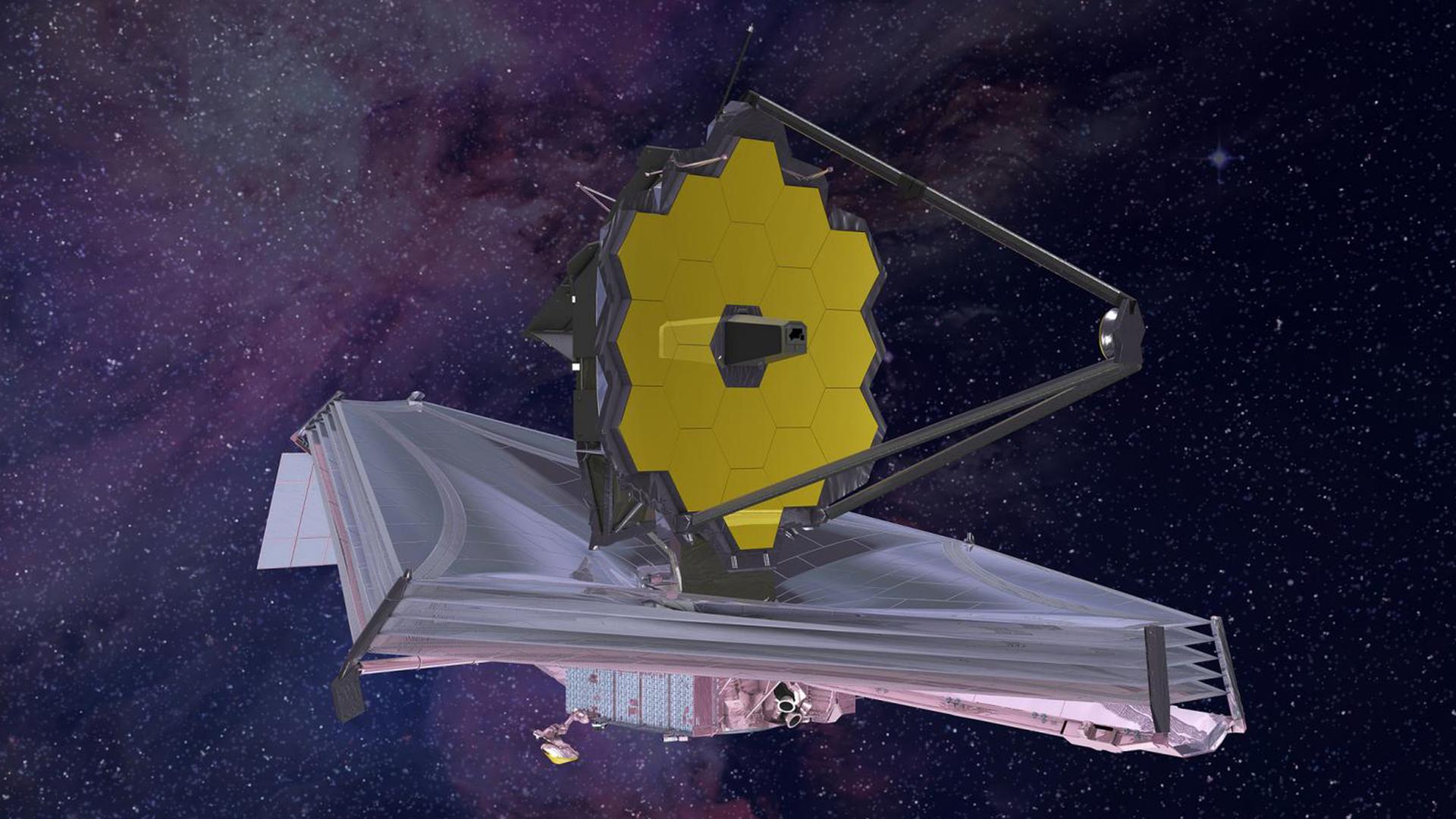 Das JWST in einer Illustration/künsterischen Darstellung Das JWST in einer Illustration/künsterischen Darstellung