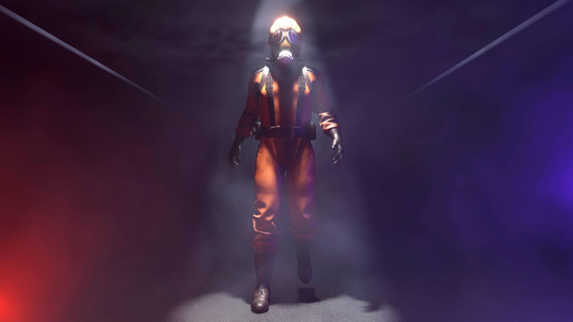 Ein Alien in Gasmaske. Ein Alien in Gasmaske.