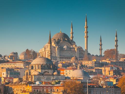 Van Dusen und Hutchinson Hatch sind in Konstantinopel, dem heutigen Istanbul, unterwegs. Zu sehen: Süleymaniye-Moschee in Istanbul