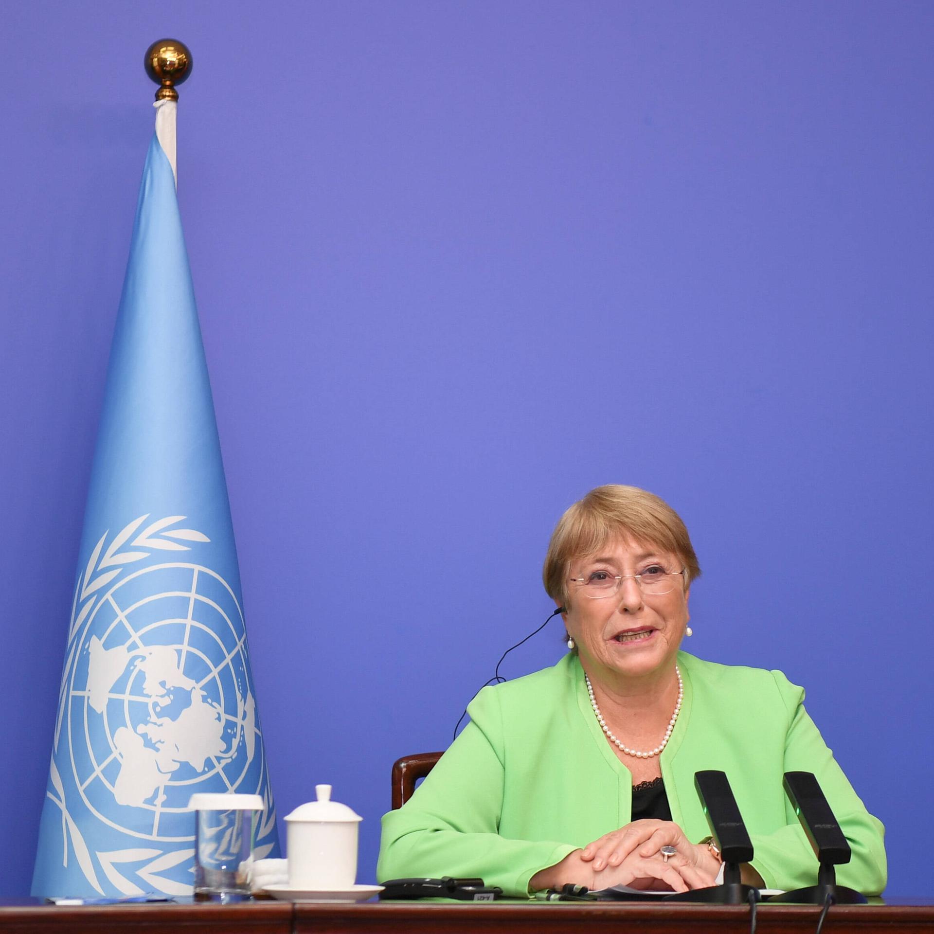 UNO-Menschenrechtskommissarin Bachelet bei ihrem Besuch in China.
