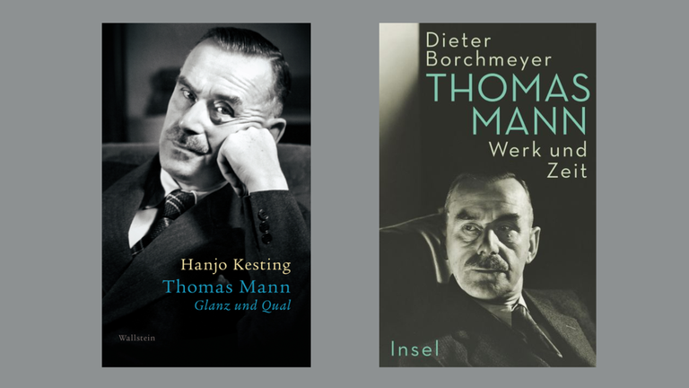 Die beiden Buchcover zu Dieter Borchmeyer: "Thomas Mann: Werk und Zeit" / Hanjo Kesting: "Thomas Mann: Glanz und Gloria" Die beiden Buchcover zu Dieter Borchmeyer: "Thomas Mann: Werk und Zeit" / Hanjo Kesting: "Thomas Mann: Glanz und Gloria"