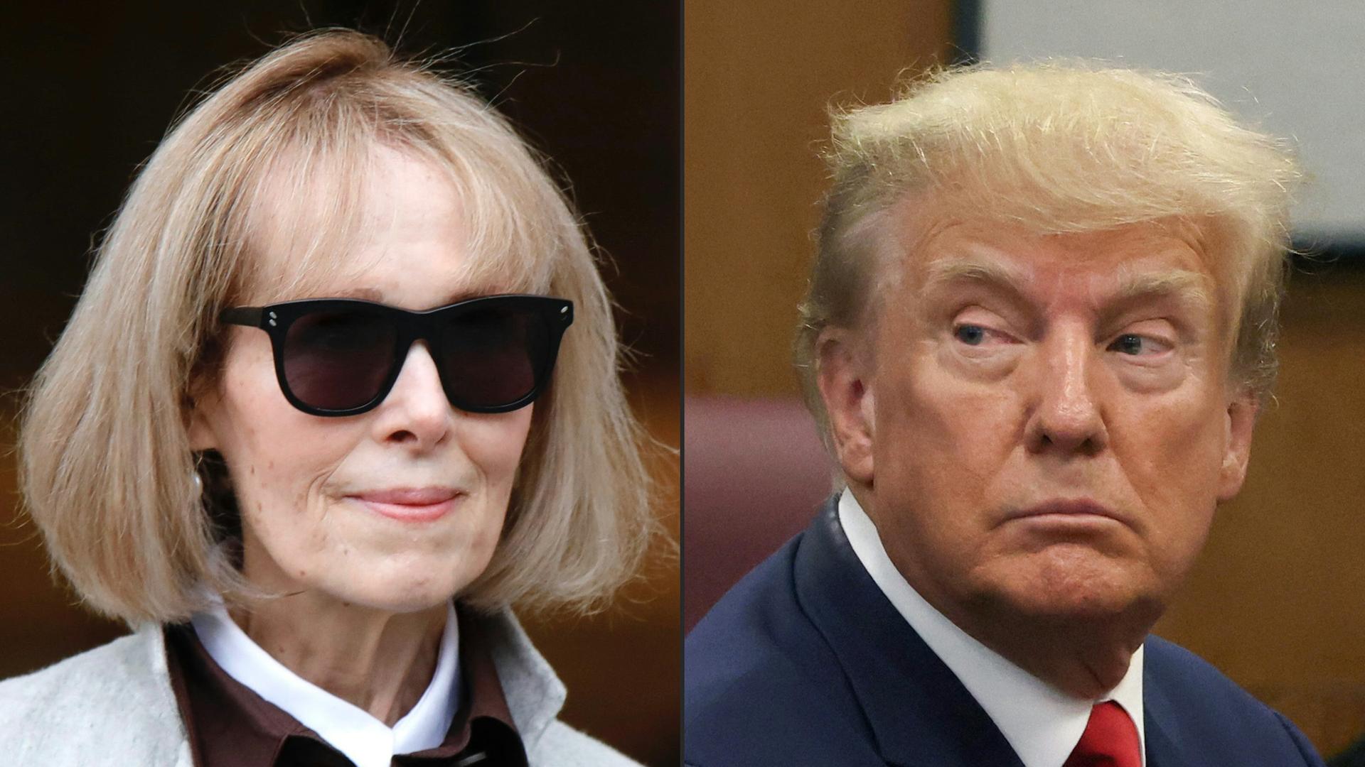 Die Autorin Jean Carroll ist links auf dem Bild zu sehen. Rechts ist Donald Trump. Die Autorin Jean Carroll ist links auf dem Bild zu sehen. Rechts ist Donald Trump.