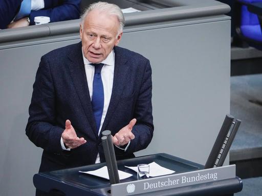 Der Grünen-Politiker Jürgen Trittin hält eine Rede im Bundestag.