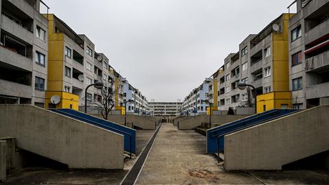 Die High-Deck-Siedlung an der Sonnenallee in Berlin Neukölln. 