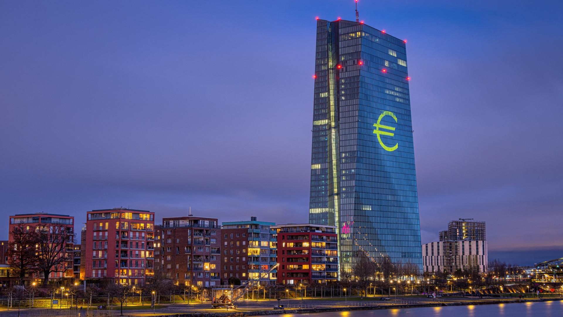 Die Europäische Zentralbank (EZB) in Frankfurt