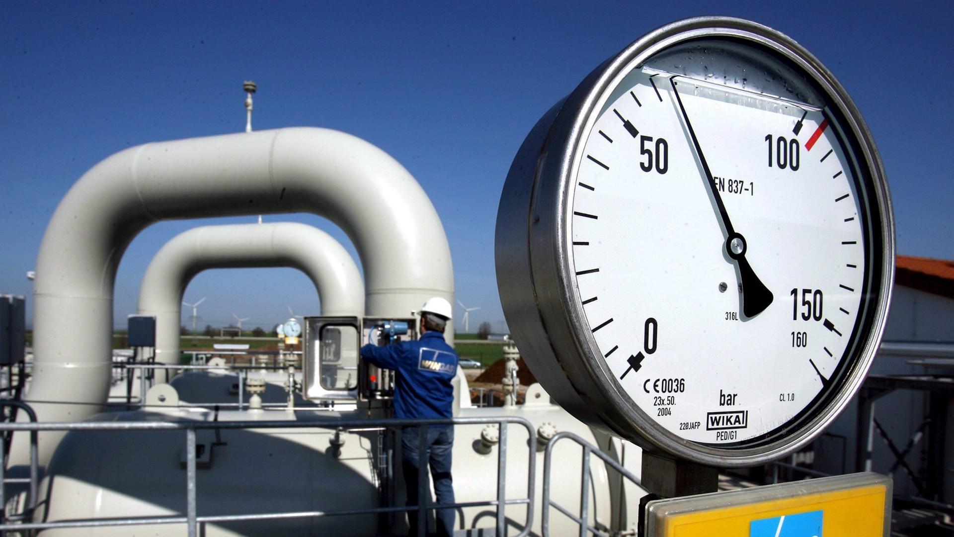 Kompressorrohre einer russischen Gaspipeline Kompressorrohre einer russischen Gaspipeline