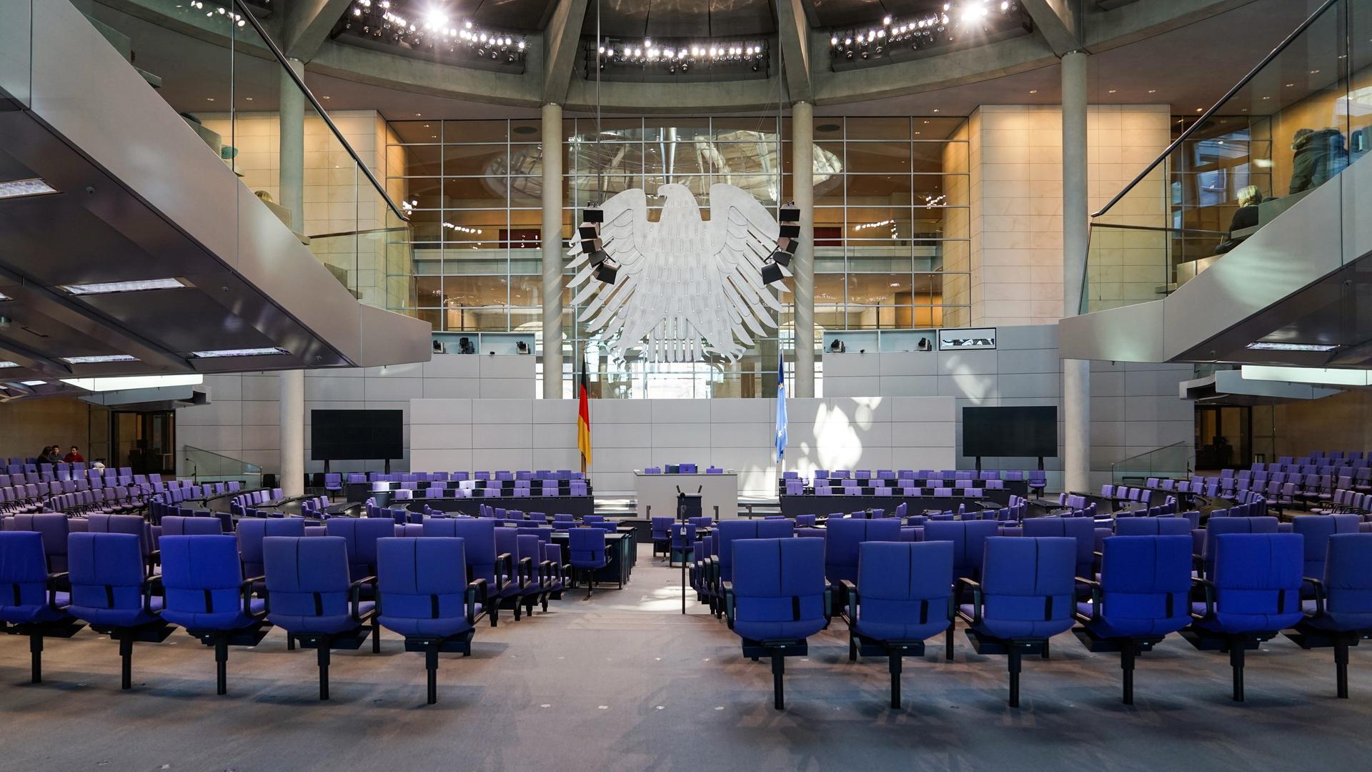 Innenansicht des Deutschen Bundestags in Berlin. Foto vom 22. Januar 2016.