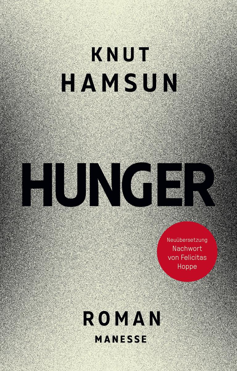 Cover von Knut Hamsuns Roman "Hunger". Der Hintergrund der Schrift ist schwarz gepunktet. Cover von Knut Hamsuns Roman "Hunger". Der Hintergrund der Schrift ist schwarz gepunktet.