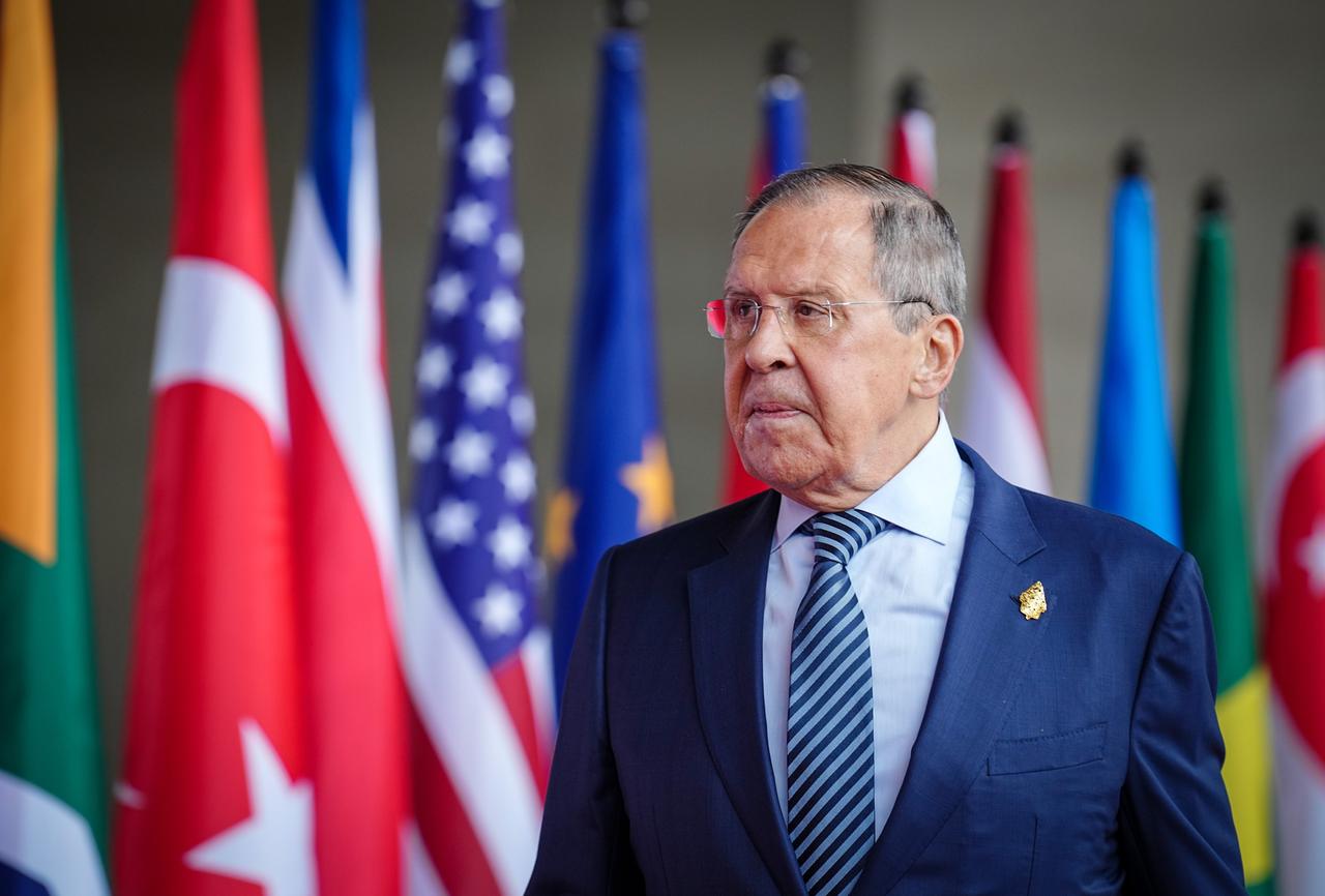 Sergej Lawrow, Außenminister von Russland, während des G20-Gipfels auf Bali Sergej Lawrow, Außenminister von Russland, während des G20-Gipfels auf Bali