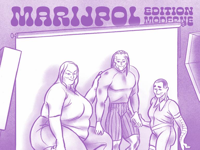 Das Cover des Comics "Hort" mit drei gezeichneten Frauen: Ulla ist riesig und dick (li), Petra ist Bodybuilderin (M) und Denise hat ihren Körper mit einem Schlangenarm modifiziert.