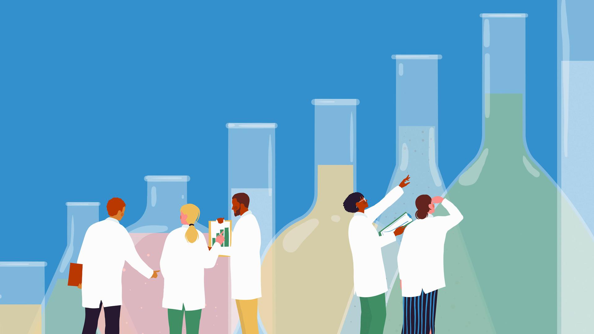 Wissenschaftler diskutieren über Forschung. Wissenschaftler diskutieren über Forschung.