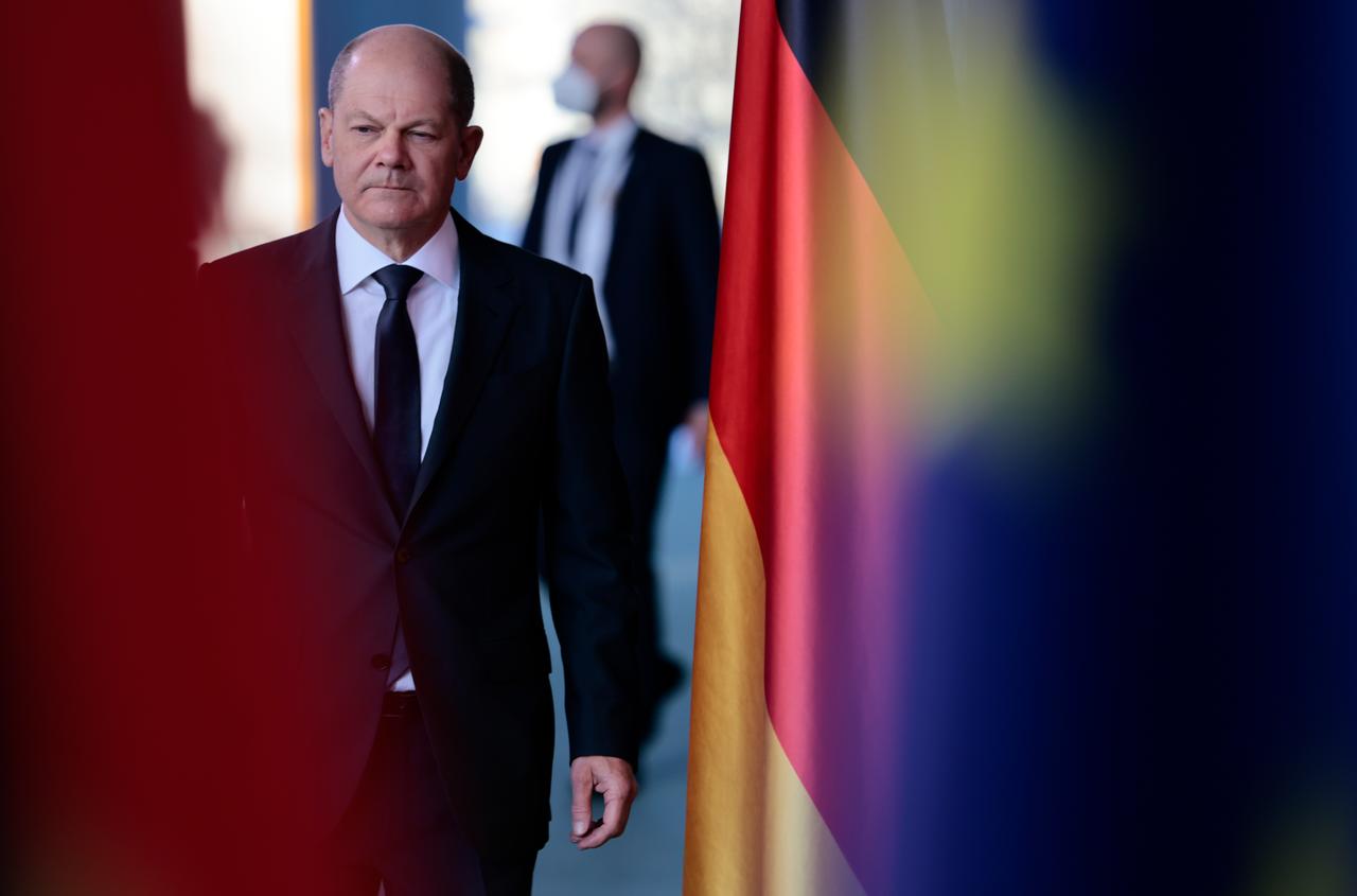 Bundeskanzler Scholz gibt ein Pressestatement Bundeskanzler Scholz gibt ein Pressestatement
