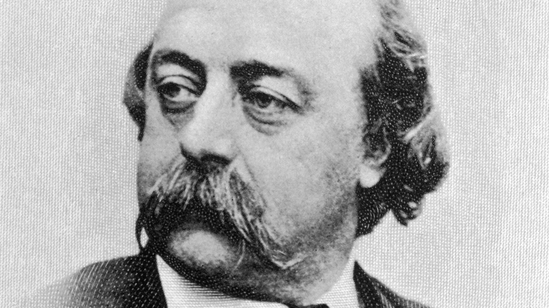 Der französische Schriftsteller Gustave Flaubert auf einer zeitgenössischen Fotografie. Der französische Schriftsteller Gustave Flaubert auf einer zeitgenössischen Fotografie.