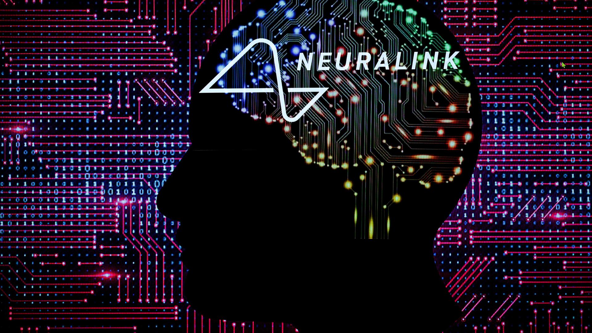Die Grafik zeigt einen stilisierten Kopf mit einem Gehirn aus Schaltkreisen vor digitalen Zahlenkolonnen.
