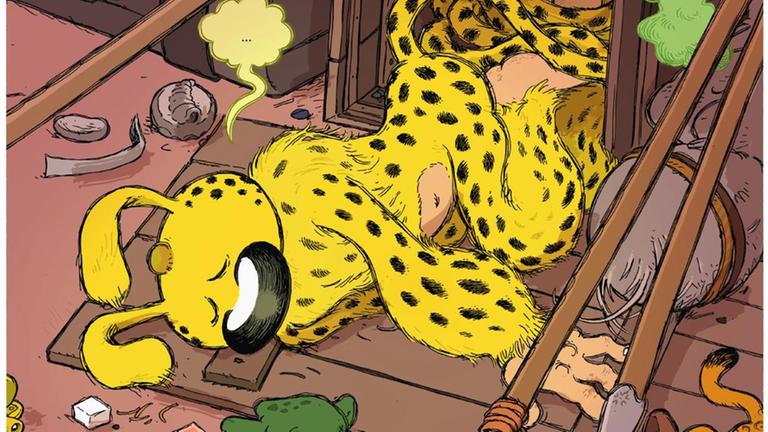 Ein Ausschnitt aus dem Comic "Das Humboldt-Tier" vom Zeichner Flix zeigt das Marsupilami. Ein Ausschnitt aus dem Comic "Das Humboldt-Tier" vom Zeichner Flix zeigt das Marsupilami.
