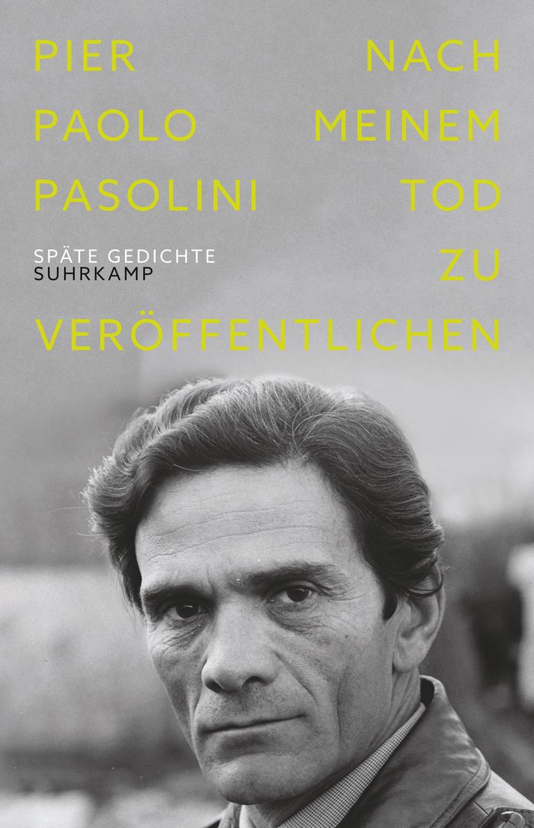 Auf dem Cover zu "Nach meinem Tod zu veröffentlichen" ist ein Porträt Pasolinis zu sehen. Auf dem Cover zu "Nach meinem Tod zu veröffentlichen" ist ein Porträt Pasolinis zu sehen.