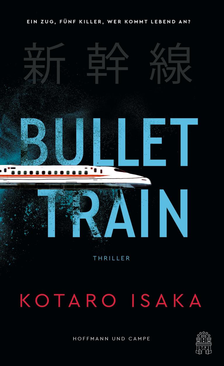 Das Cover des Krimis von Kotaro Isaka, "Bullet Train". Auf dem Cover steht der Titel in zwei Zeilen in hellblauer Schrift. Zwischen Bullet und Train schiebt sich ein Schnellzug. Das Buch ist auf der Krimibestenliste von Deutschlandfunk Kultur. (Bildrechte Buchcover: Hoffmann und Campe) Das Cover des Krimis von Kotaro Isaka, "Bullet Train". Auf dem Cover steht der Titel in zwei Zeilen in hellblauer Schrift. Zwischen Bullet und Train schiebt sich ein Schnellzug. Das Buch ist auf der Krimibestenliste von Deutschlandfunk Kultur. (Bildrechte Buchcover: Hoffmann und Campe)