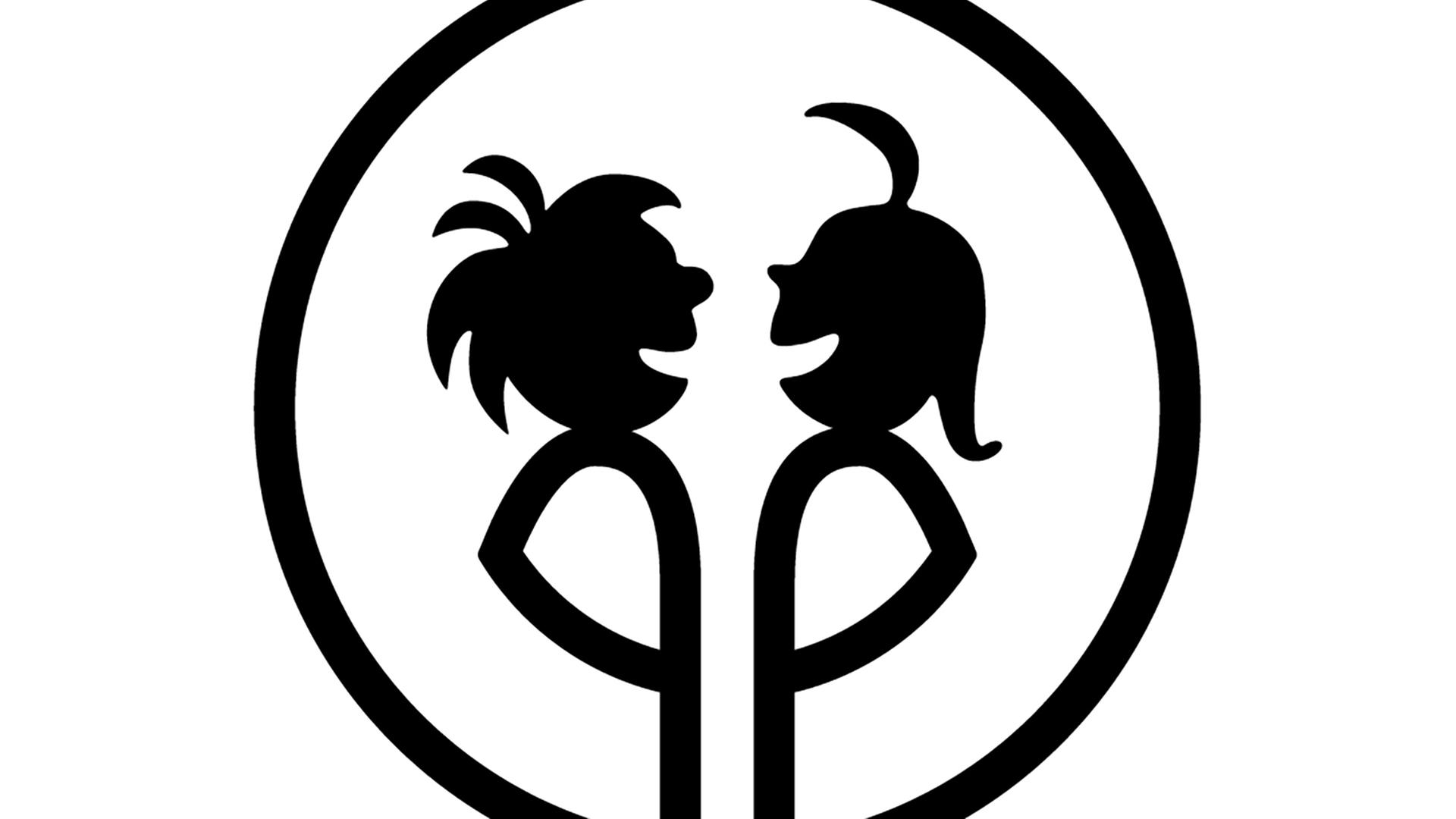 Das Logo des Max und Moirtz-Preises zeigt die schwarze Silhouette von Max und Moritz auf weißem Grund.
