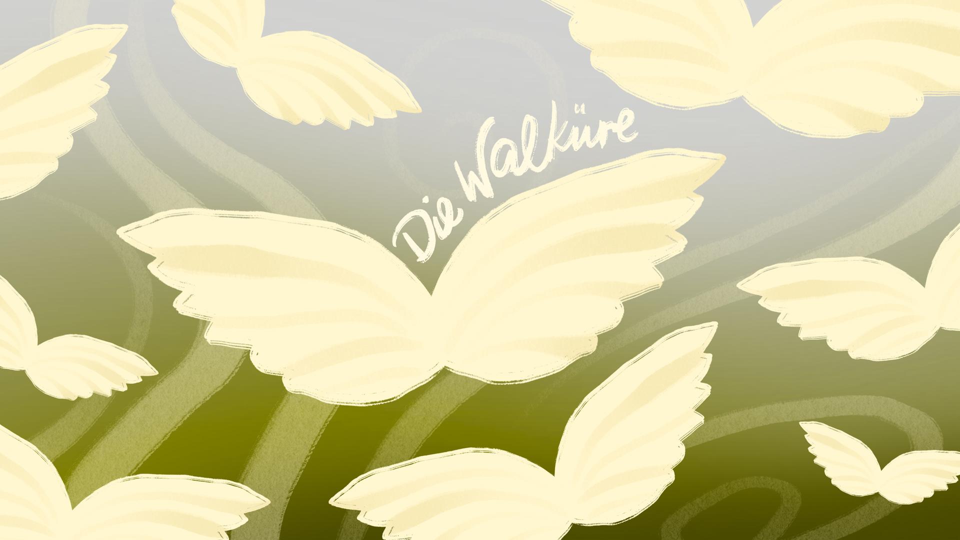 Eine Illustration lässt einen Schwarm zart gelbe Schmetterlinge fliegen. Eine Illustration lässt einen Schwarm zart gelbe Schmetterlinge fliegen.
