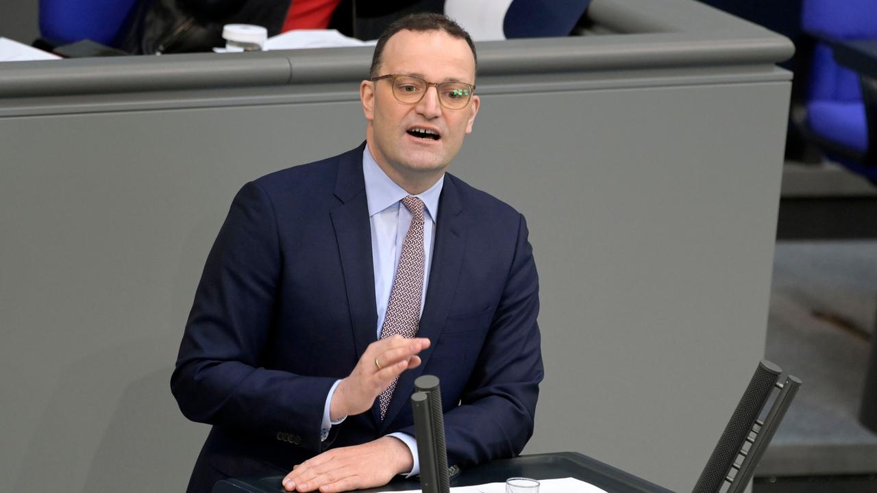 Jens Spahn in der 91. Sitzung des Deutschen Bundestages im Reichstagsgebäude. Berlin, 16.03.2023