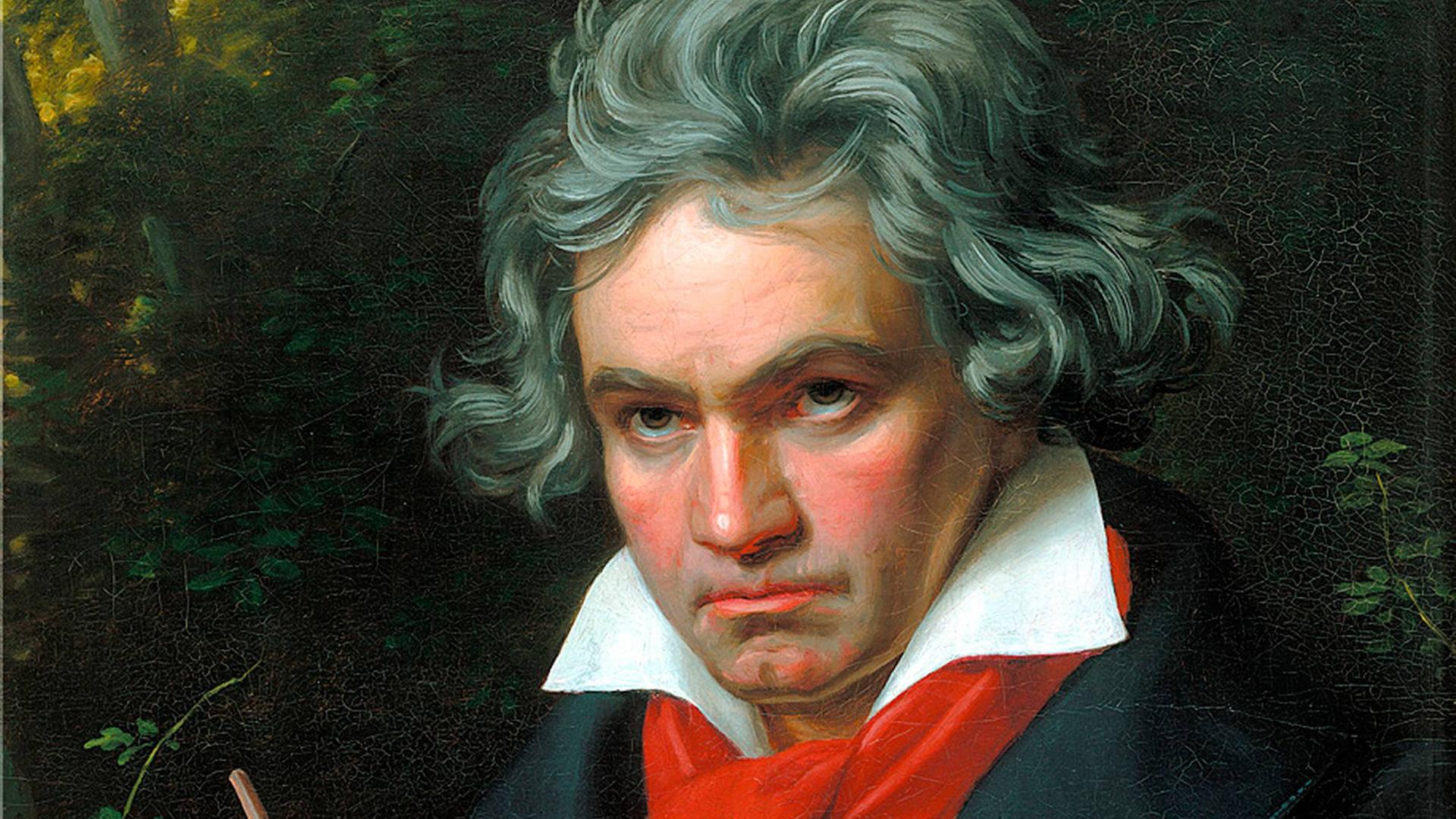 Portrait von Ludwig van Beethoven 1820 beim Komponieren der Missa Solemnis - Gemälde von Joseph Karl Stieler Portrait von Ludwig van Beethoven 1820 beim Komponieren der Missa Solemnis - Gemälde von Joseph Karl Stieler