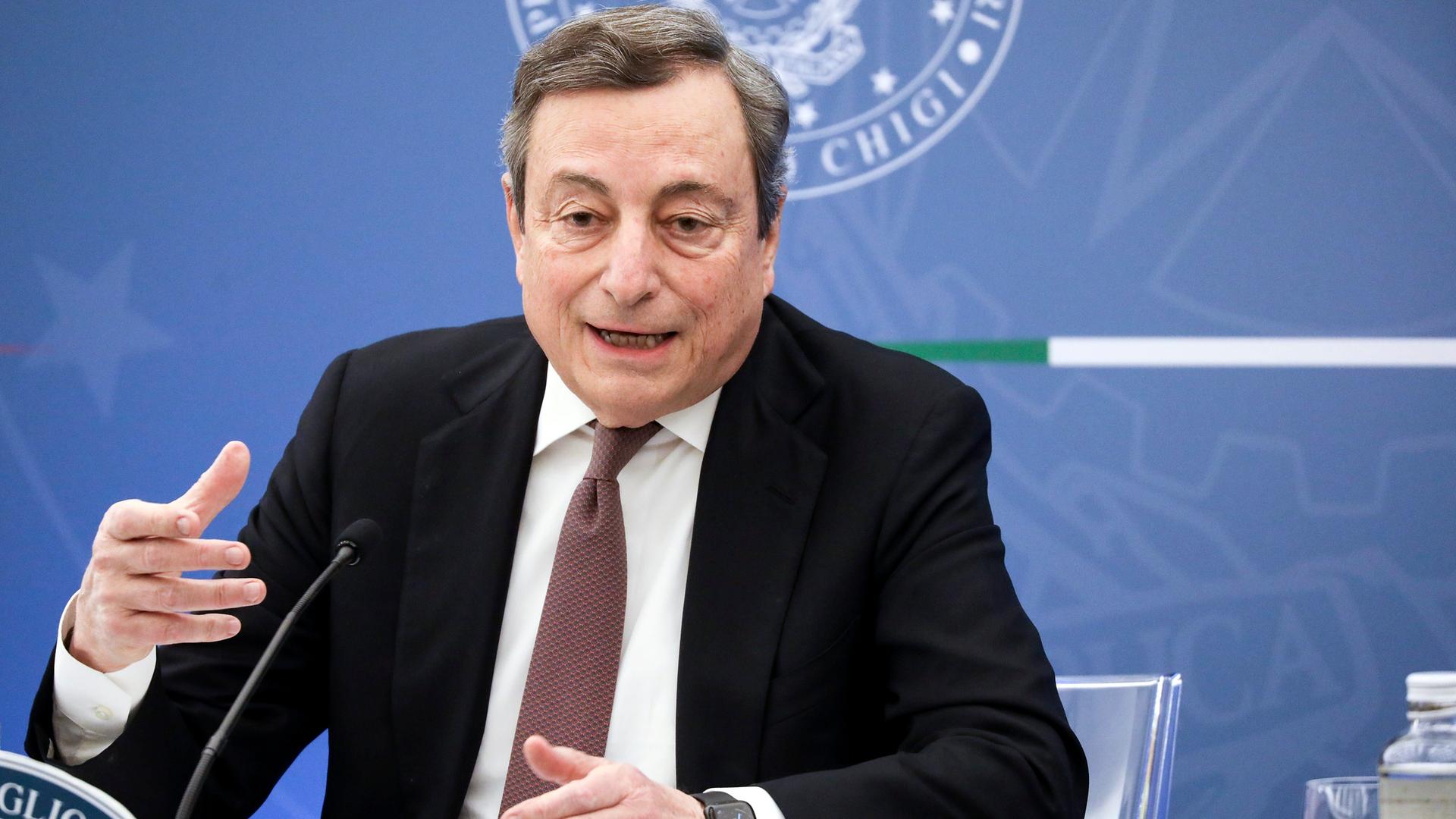 Mario Draghi, amtierender italienischer Ministerpräsident Mario Draghi, amtierender italienischer Ministerpräsident
