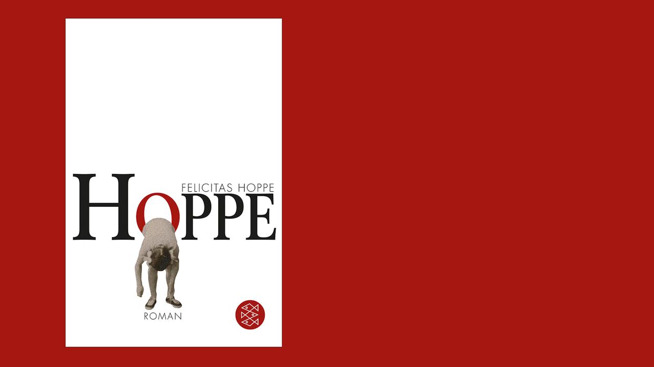 Das Cover zeigt eine Person, die durch das "O" im Buchtitel "Hoppe" hindurch hängt.