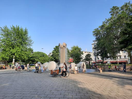 Der Kölner Ebertplatz im Sommer