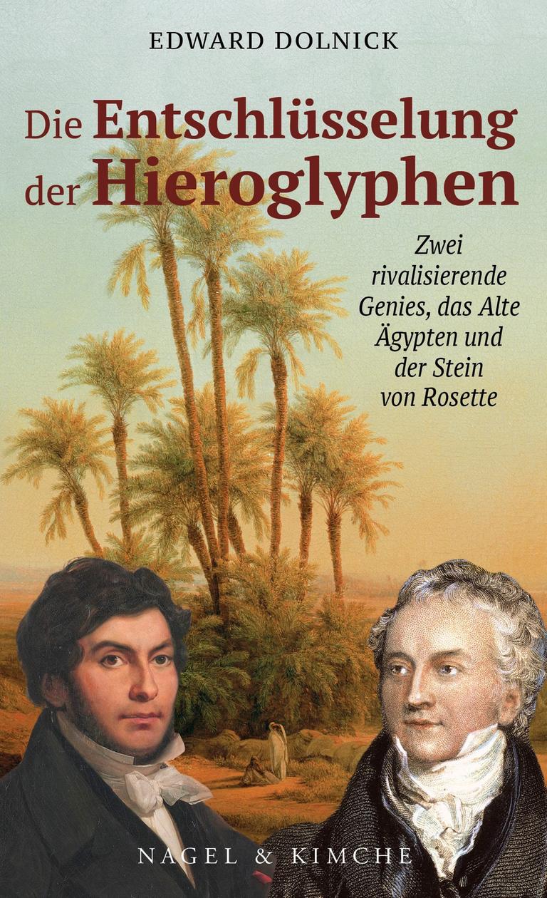 Ein Buchcover zeigt neben dem Buchtitel und dem Autorennamen eine Illustration mit zwei Männerköpfen und Palmen.