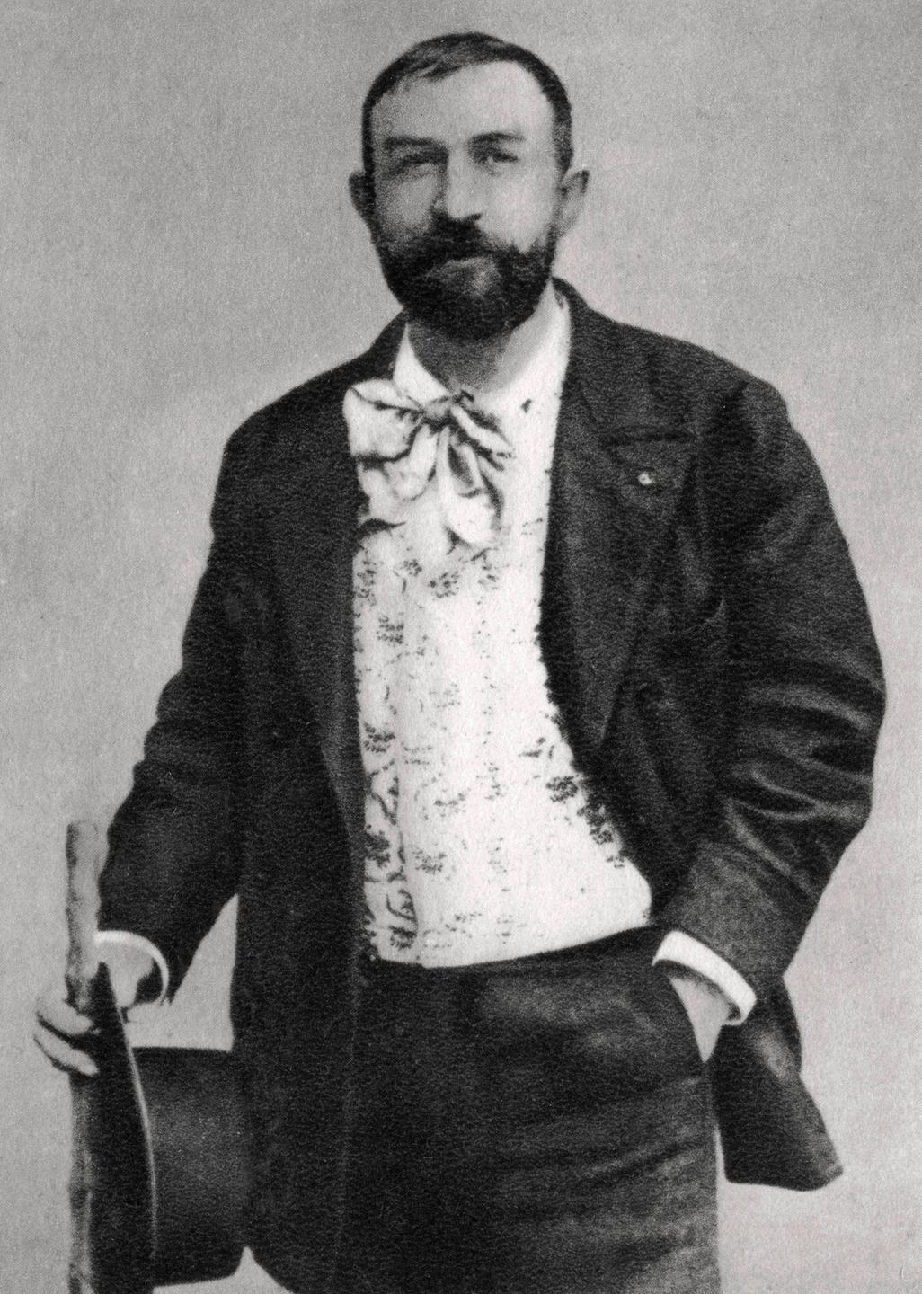 Ein historisches Foto von Rodolphe Salis, ein französischer Künstler und Gründer des "Le Chat Noir", Paris1897. Ein historisches Foto von Rodolphe Salis, ein französischer Künstler und Gründer des "Le Chat Noir", Paris1897.
