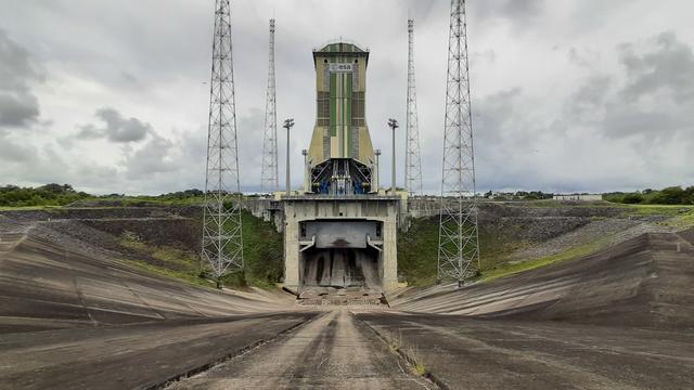 Vorerst stillgelegt: Die Soyuz-Startrampe von Europas Weltraumbahnhof in Französisch-Guyana (Lorenzen)