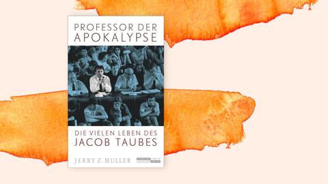 Cover des Buches "Professor der Apokalypse" von Jerry Z. Muller. Auf dem Cover ist das blau gefärbte Bild einer Vorlesung zu sehen. Weiß herausgehoben: Jacob Taubes. 
