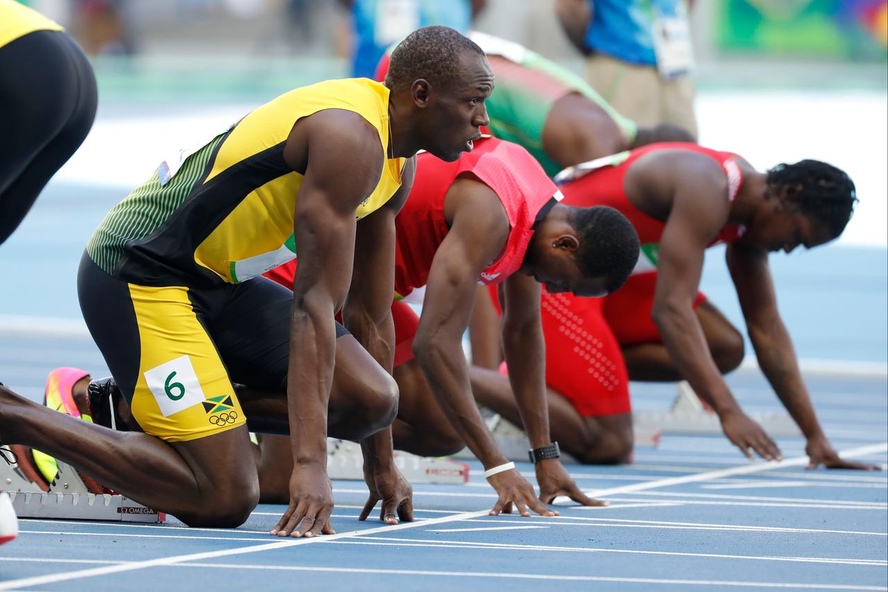 Der Sprinter Usain Bolt bei den Olympischen Spielen in Rio 2016 Der Sprinter Usain Bolt bei den Olympischen Spielen in Rio 2016