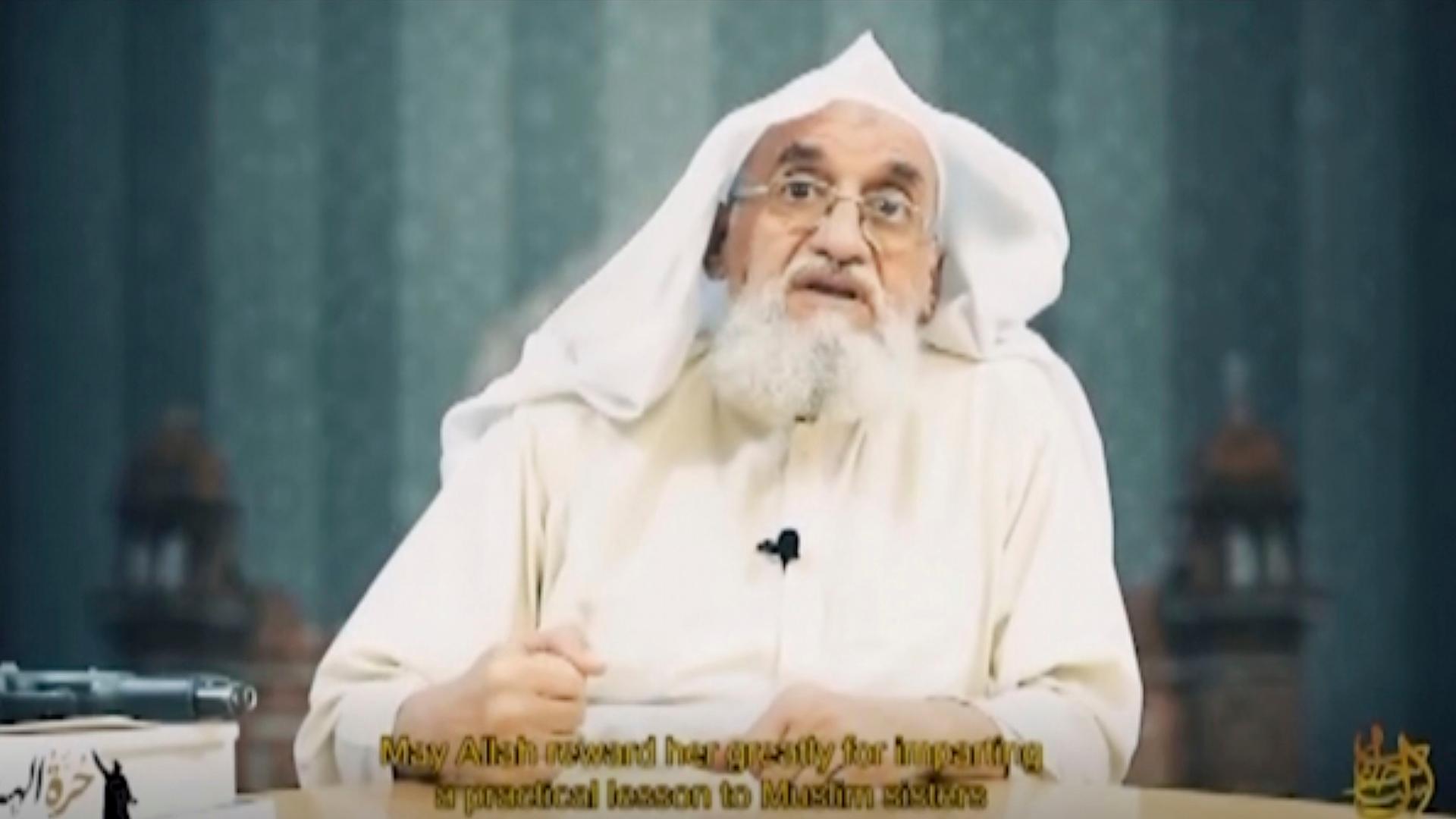 Ein Foto, das aus einem Video gezogen wurde, zeigt den Anführer von dem Terror-Netzwerk Al-Kaida, al-Sawahiri.
