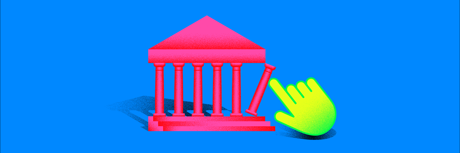Illustrative Grafik eines Tempels, bei dem eine Säule droht umzustürzen, als Symbol für den Deutschlandfunk-Podcast "Der Rest ist Geschichte" Illustrative Grafik eines Tempels, bei dem eine Säule droht umzustürzen, als Symbol für den Deutschlandfunk-Podcast "Der Rest ist Geschichte"